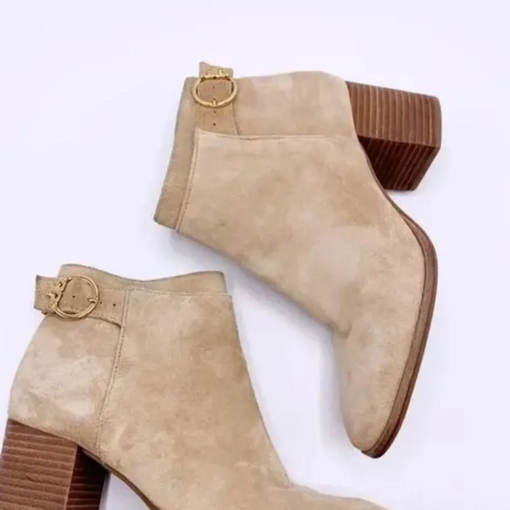 Tory Burch Sofia Suede Bootie/Dust Bag Perfect Sand $450